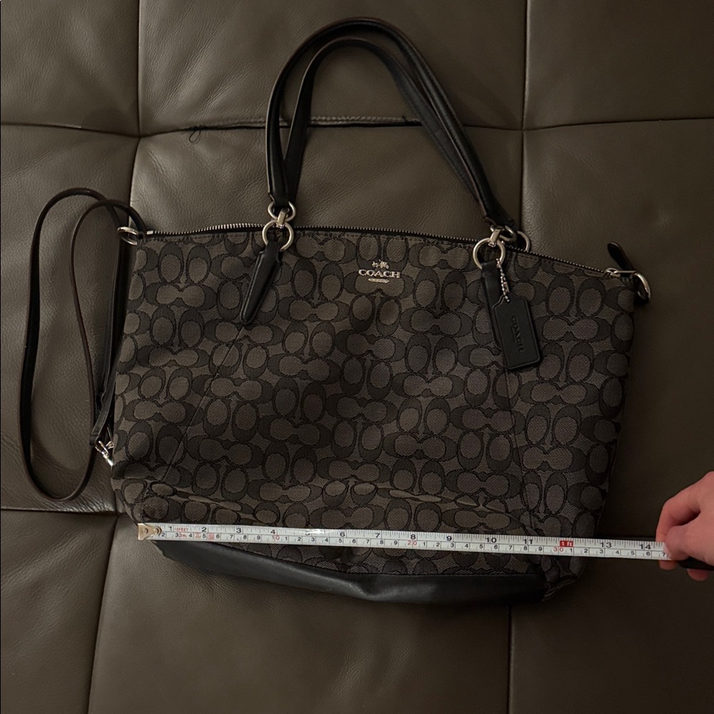 Coach Gray and Black Signature Handbag